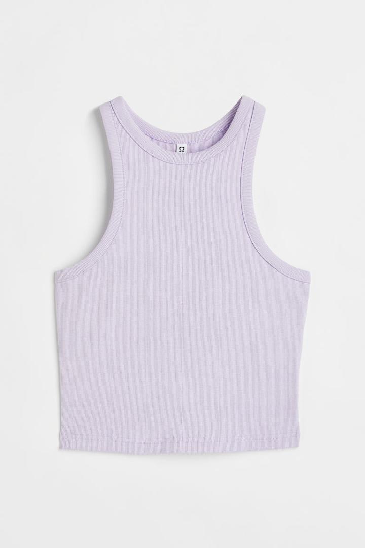 H & M - Ribbed Tank Top - Purple