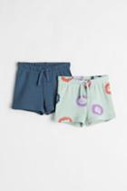 H & M - 2-pack Cotton Shorts - Turquoise