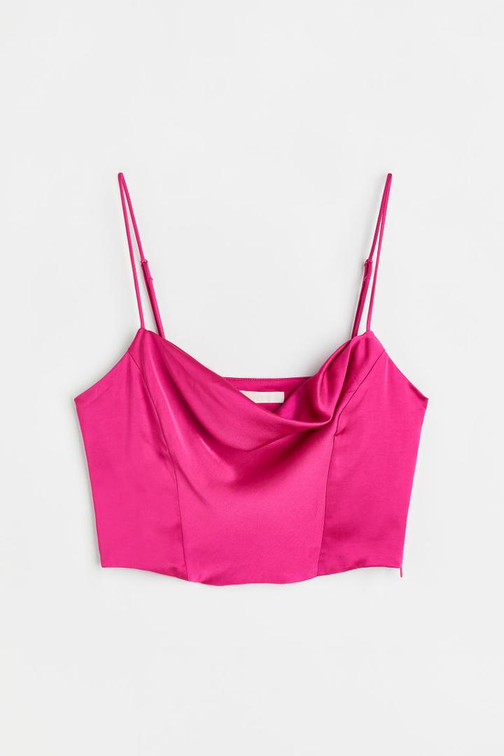 H & M - Satin Corset Top - Pink