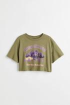 H & M - Printed Crop Top - Green