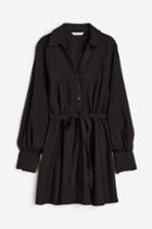 H & M - Tie-belt Dress - Black