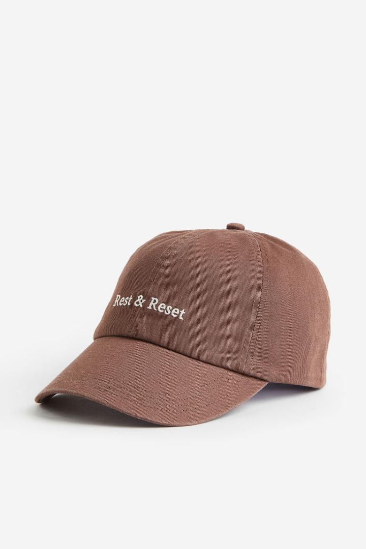 H & M - Embroidered Sports Cap - Orange