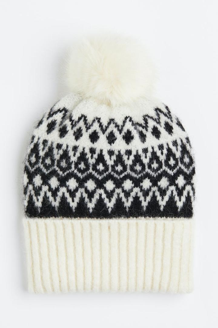 H & M - Jacquard-knit Hat - White