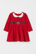 H & M - Cotton Jersey Dress - Red