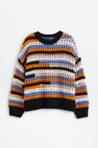 H & M - Hole-knit Sweater - Black