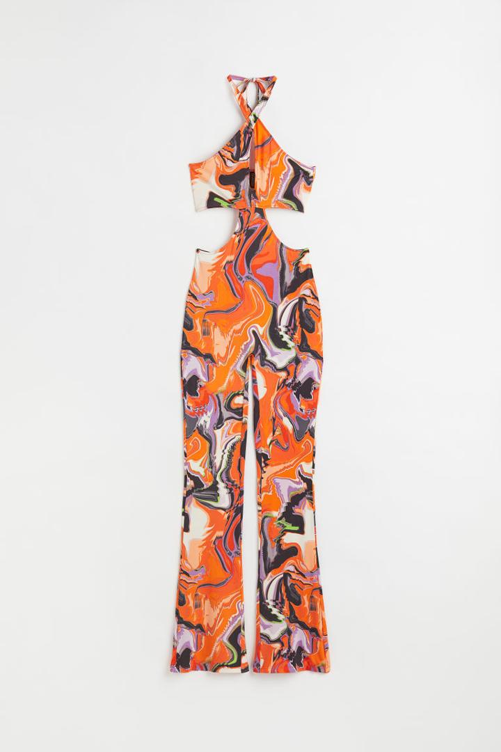 H & M - Cut-out Jumpsuit - Orange