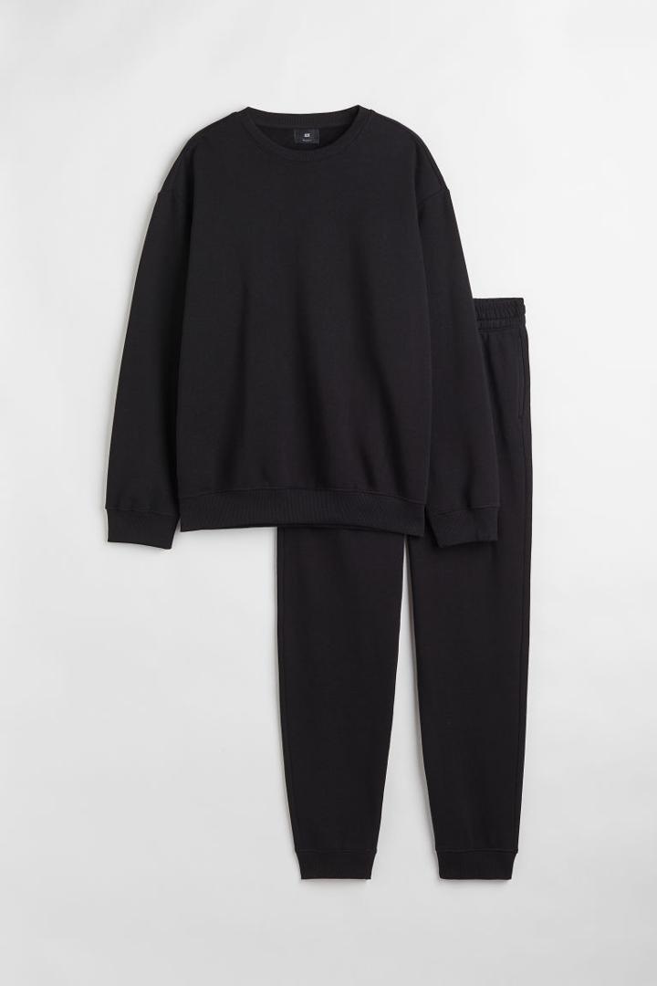 H & M - 2-piece Relaxed Fit Set - Black