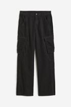 H & M - Corduroy Cargo Pants - Black