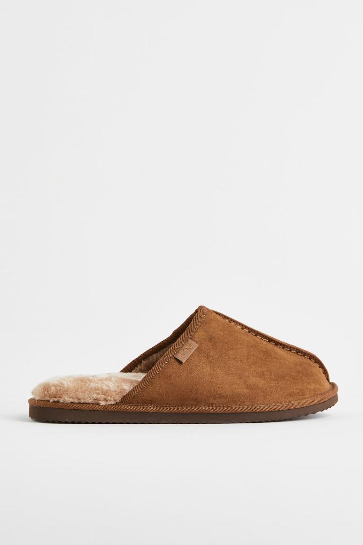 H & M - Fleece-lined Slippers - Beige