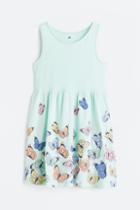 H & M - Patterned Cotton Dress - Green