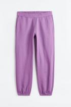 H & M - Relaxed Fit Cotton Joggers - Purple