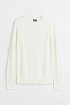 H & M - Muscle Fit Knit Sweater - White