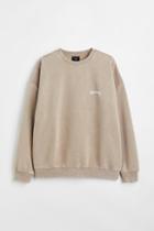 H & M - Relaxed-fit Washed-look Sweatshirt - Beige