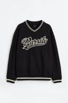 H & M - Oversized Fit V-neck Sweatshirt - Black