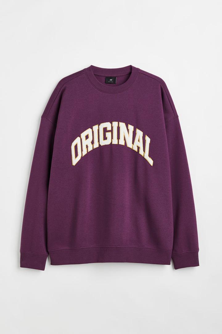 H & M - Oversized Fit Sweatshirt - Purple