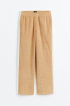 H & M - Relaxed Fit Terry Track Pants - Beige