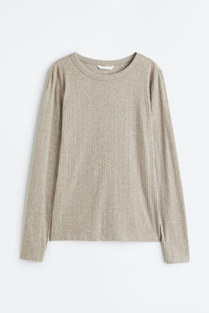 H & M - H & M+ Ribbed Top - Brown
