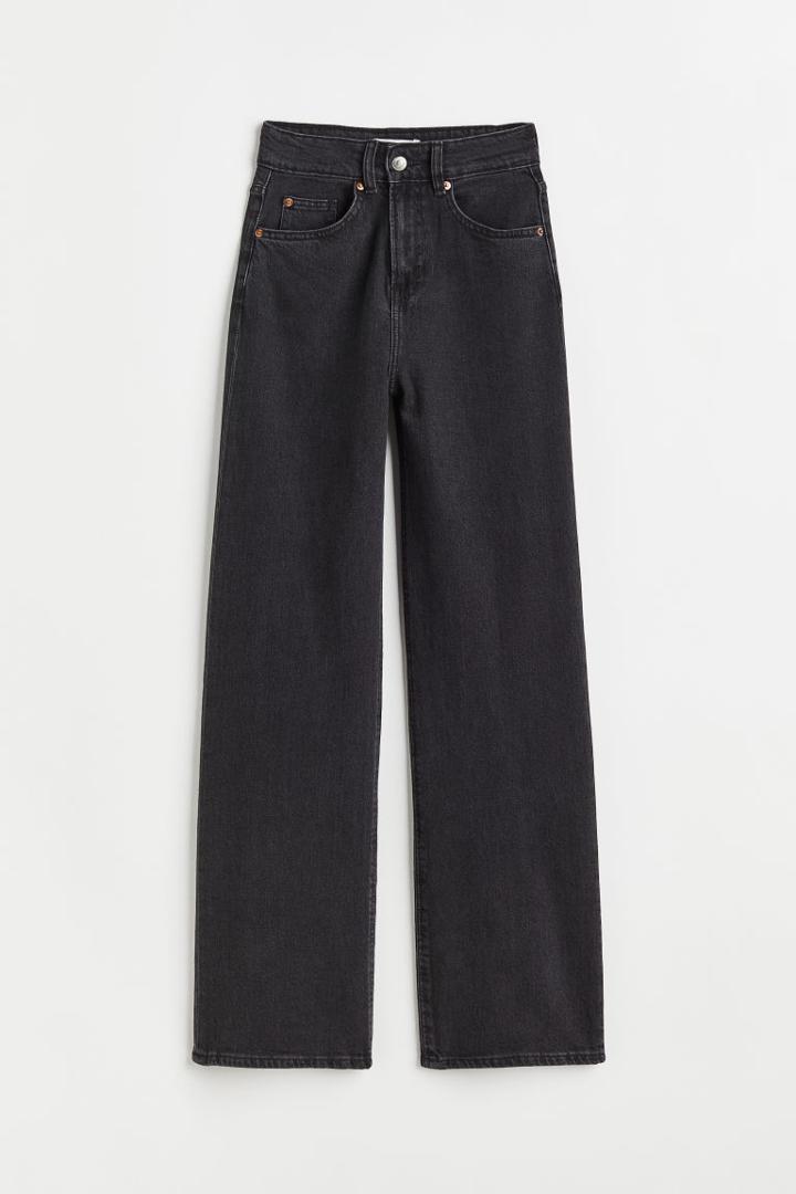 H & M - Wide High Jeans - Gray