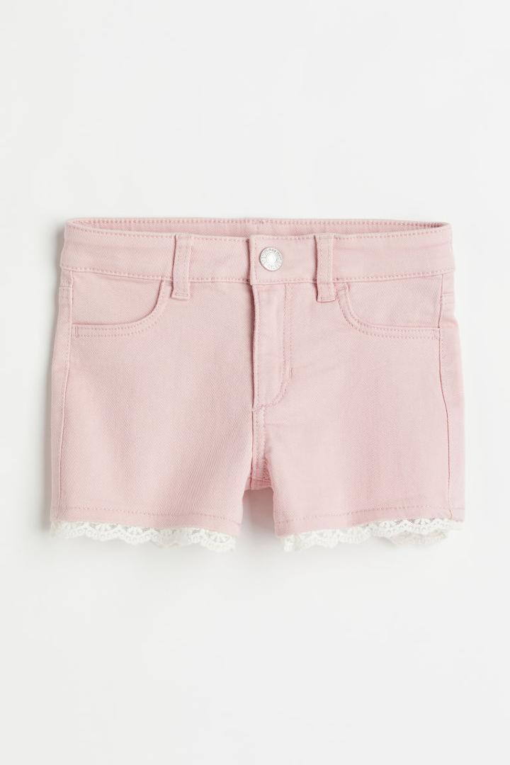 H & M - Cotton Twill Shorts - Pink