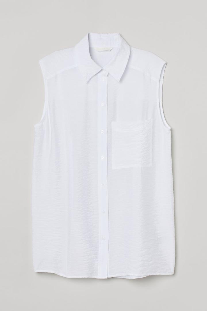 H & M - Sleeveless Shirt - White