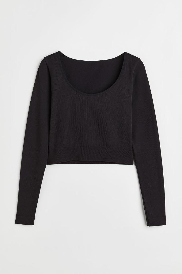 H & M - Thermolite Ribbed Top - Black