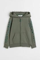 H & M - Appliqud Hooded Jacket - Green
