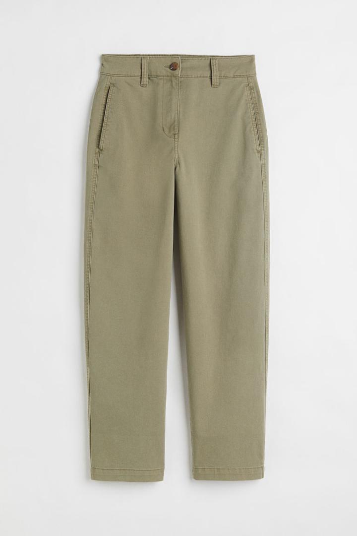 H & M - Cotton Twill Chinos - Green
