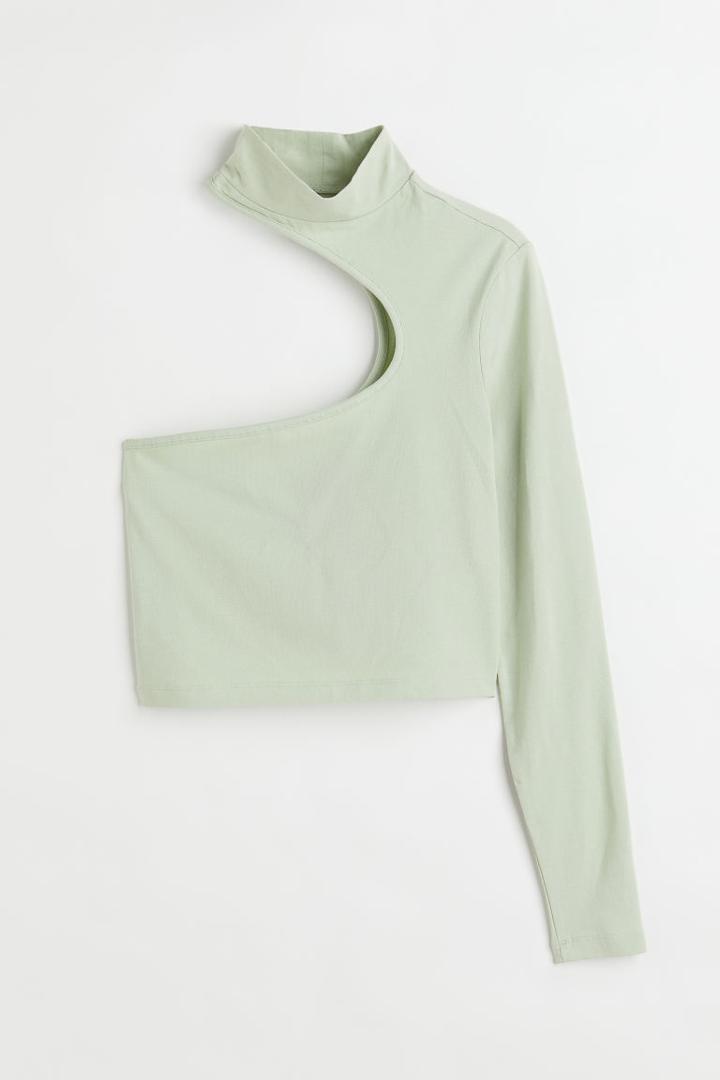 H & M - One-shoulder Top - Green