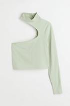 H & M - One-shoulder Top - Green