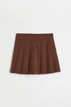 H & M - Pleated Skirt - Brown