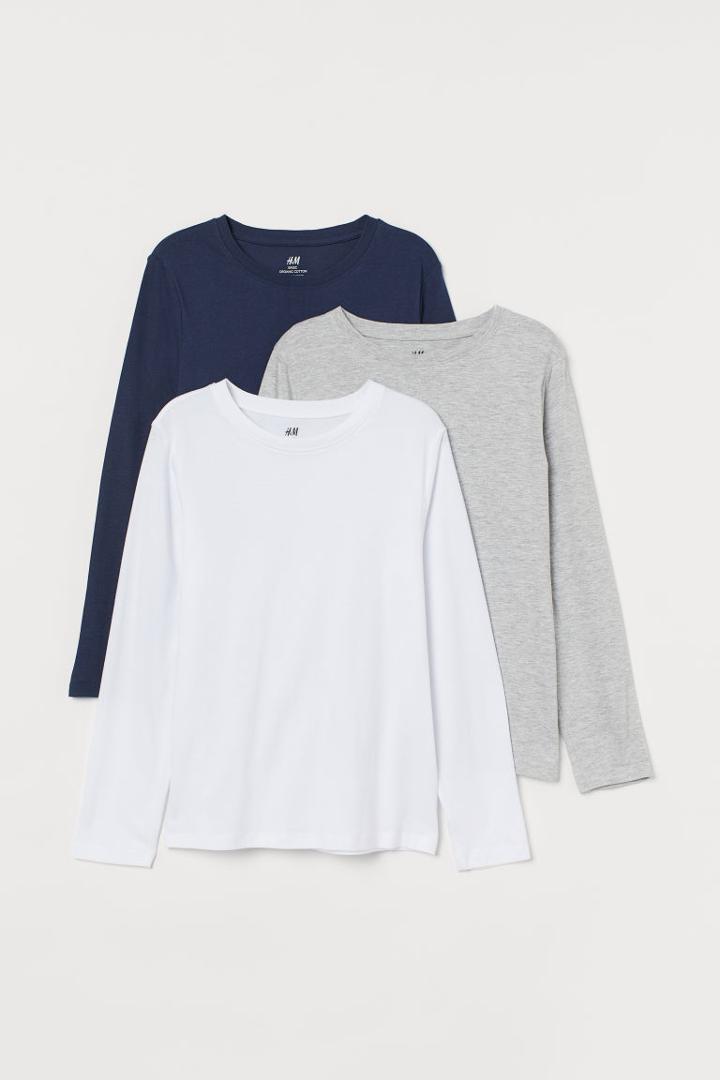 H & M - 3-pack Jersey Shirts - Blue