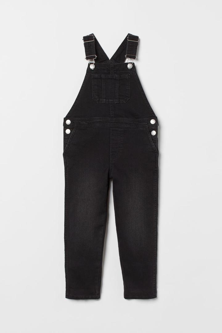 H & M - Lined Denim Overalls - Black