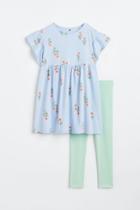 H & M - 2-piece Dress And Leggings Set - Blue