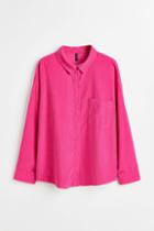 H & M - H & M+ Oversized Corduroy Shirt - Pink