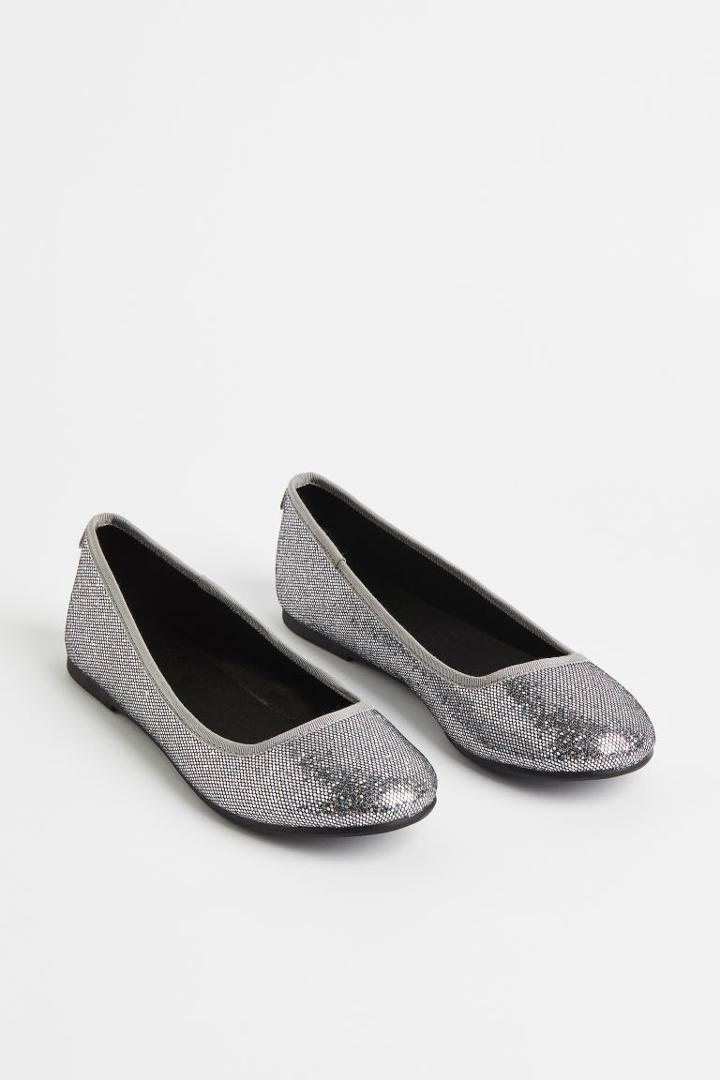 H & M - Shimmering Ballet Flats - Silver
