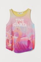 H & M - Printed Tank Top - Yellow