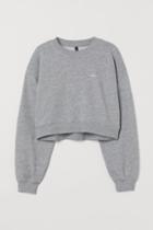 H & M - Crop Sweatshirt - Gray