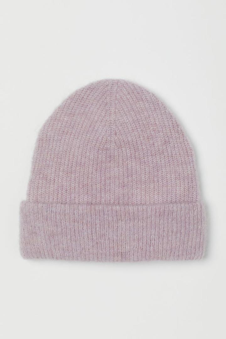 H & M - Rib-knit Wool-blend Hat - Purple