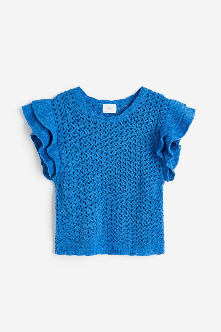 H & M - Pointelle-knit Top - Blue