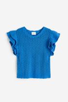 H & M - Pointelle-knit Top - Blue