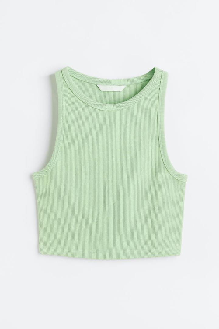 H & M - Crop Tank Top - Green