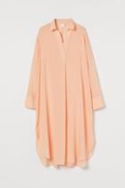 H & M - Lyocell-blend Shirt Dress - Orange