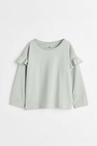 H & M - Long-sleeved Cotton Top - Green