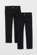 H & M - 2-pack Slim Fit Stretch Jeans - Black