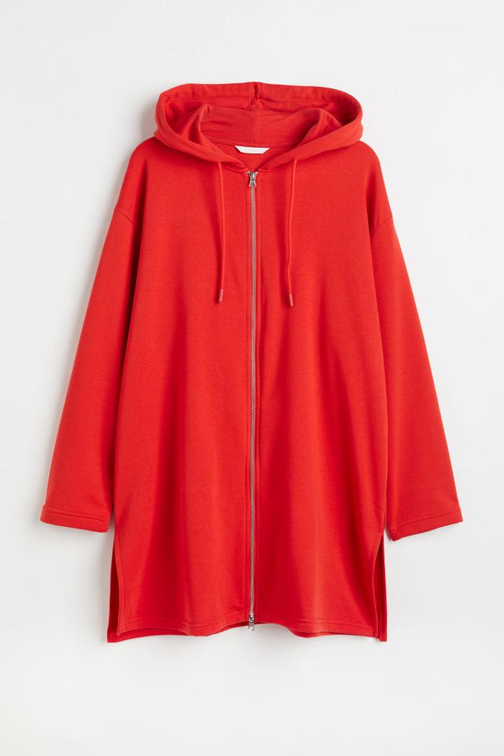 H & M - H & M+ Long Sweatshirt Jacket - Red