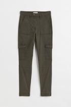 H & M - Skinny Cargo Pants - Green