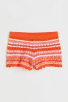 H & M - Crochet-look Shorts - Orange