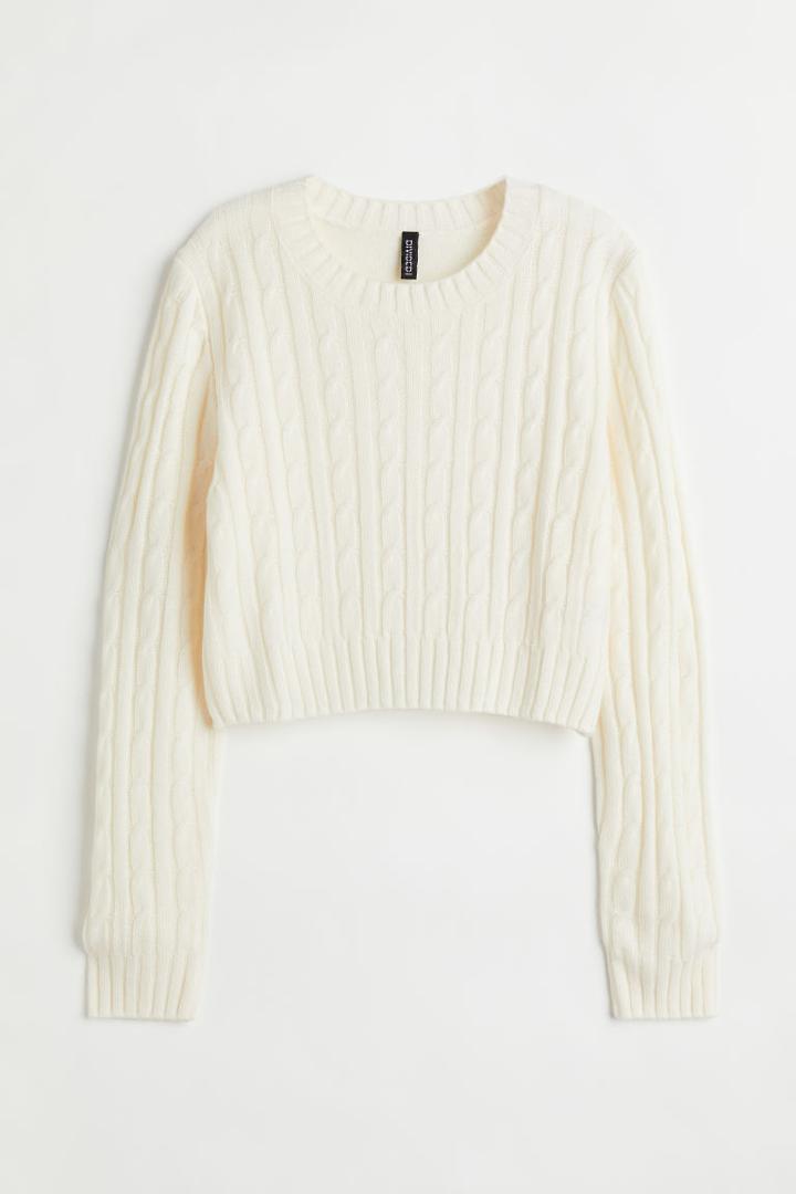 H & M - Cable-knit Sweater - White
