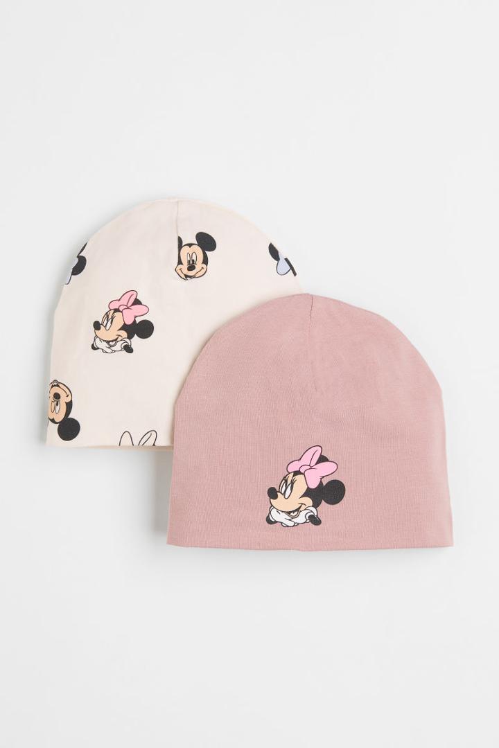 H & M - 2-pack Jersey Hats - White
