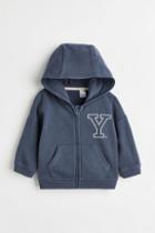 H & M - Print-motif Hooded Jacket - Blue